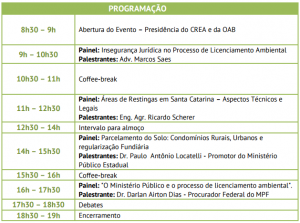 Programação evento CREA